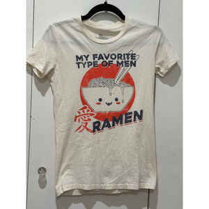 Women's Goodie Two Sleeves “Ramen” Graphic T-Shirt Cream/Red Size M